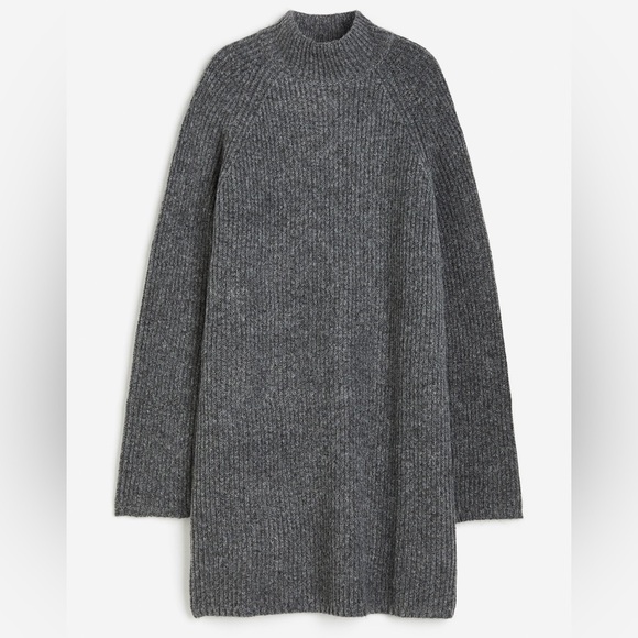 H&M Cozy Gray Knit Sweater Dress - Picture 1 of 8